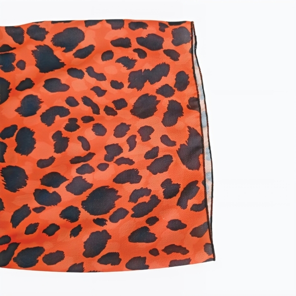 Missi London Orange Leopard Print Jumpsuit Wrap Belted Wide-Leg Size US 4 - Picture 9 of 13